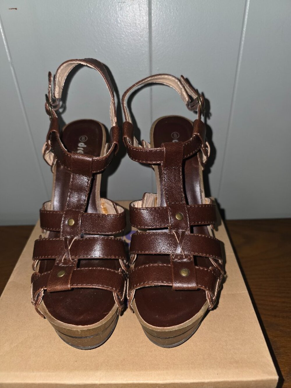 High Heel Chunky Sandals  - Size 8